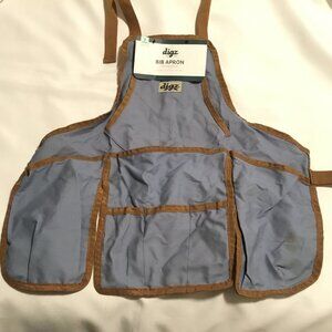 Digz Women's 1-Size Country Blue Canvas Gardening Bib Apron NWT